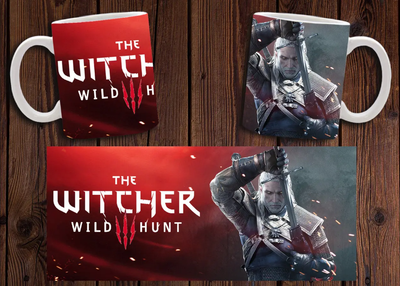 Чашка белая керамическая с принтом "Відьмак" Witcher 20 ABC