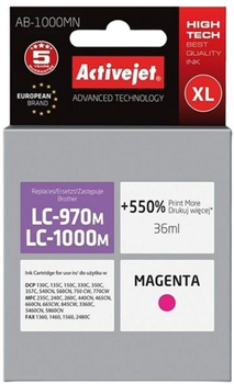 Картридж Activejet для Brother LC100M/970M Supreme 36 мл Magenta (AB-1000MN)