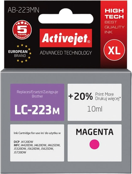 Картридж Activejet для Brother LC223M Supreme 10 мл Magenta (AB-223MN)