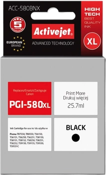 Картридж Activejet для PGI-580XLBk Supreme 25.7 мл Black (ACC-580BNX)