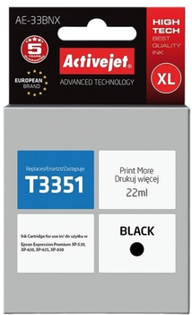 Картридж Activejet для Epson 33XL T3351 Supreme 22 мл Black (AE-33BNX)