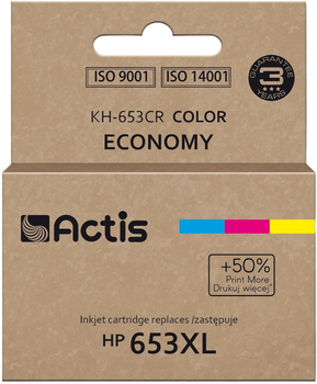 Tusz Actis do HP 653XL 3YM74AE Premium 18 ml Cyan/Magenta/Yellow (KH-653CR)