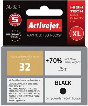 Картридж Activejet для Lexmark 32 18C0032E Premium 25 мл Black (5904356286857)