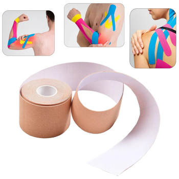 Тейп стрічка Kinesiology Tape 5м*5см кінезіо тейп на плечі - аплікація тейп для тіла (VS7006566)