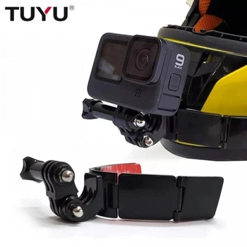 Крепление TUYU GPTY70 на клейких липучках на мотошлем для экшн-камер GoPro DJI Insta360 SJCAM EKEN и других, держатель на подбородок шлема (77714)
