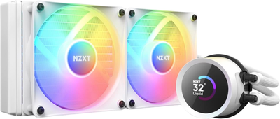 Система рідинного охолодження NZXT Kraken 280 RGB AIO Liquid Cooler with LCD Display White (RL-KR280-W1)