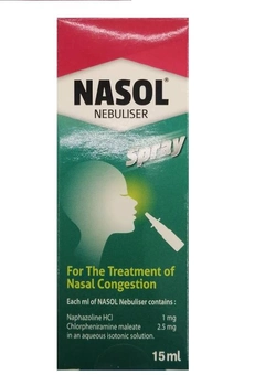 Спрей для полегшення симптомів нежитю для дітей і дорослих Nasol 15 мл. Boss Pharmacare (8851847100062)