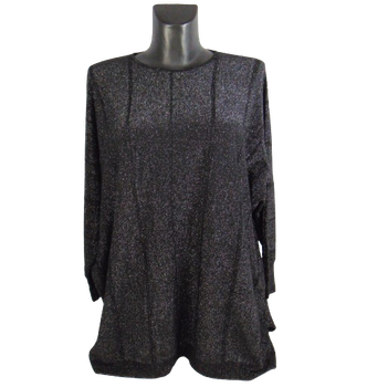 Тонкий джемпер с люрексом Kiss me 8029 2XL-3XL черный