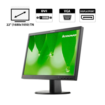 Монитор Lenovo LT2252p / 22" (1680x1050) TN WLED / VGA, DVI, DP, Audio Port б/у