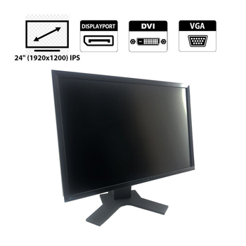 Монитор EIZO FlexScan EV2436W / 24" (1920x1200) IPS / 1x DP, 1x VGA, 1x DVI б/у