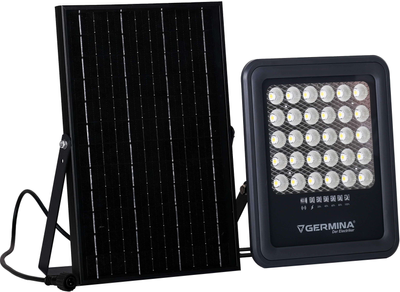 Naświetlacz akumulatorowy z panelem solarnym Germina Gemini 100 W 800 lm (GW-0081)