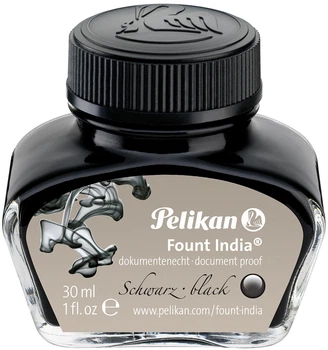 Чорнило Pelikan Fount India Black Чорне незмивне для документів та графіки 30 мл (4012700221148)
