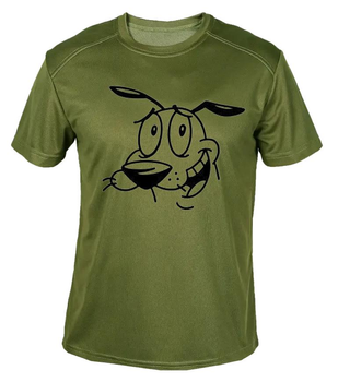 Футболка потовідвідна армійська ЗСУ з принтом "Смішний собака" в оливі S
