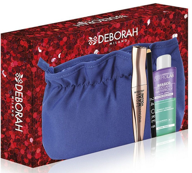 Zestaw kosmetyków dekoracyjnych Deborah Milano Deborah Toilet Bag Tusz do rzęs 12 ml + Kredka do oczu 1.5 g + Płyn do demakijażu 50 ml (8009518336726)