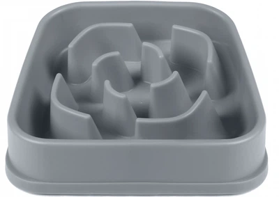 Силіконова квадратна миска Dexas Slow Maze Feeder для повільного годування, 1.44 л, світло-сіра (PW306429)