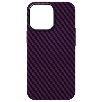 Карбоновий чохол для Apple iPhone 14 Pro Max, LikeCarbon MagCase, Фіолетовий, тонкий захисний чохол-панель з магнітом MagSafe, протиударний, ультратонкий, сумісний з магнітними тримачами і бездротовою зарядкою, ArmorStandart (ARM69205)