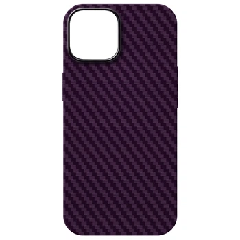 Карбоновий чохол для Apple iPhone 14, LikeCarbon MagCase, Фіолетовий, тонкий захисний чохол-панель з магнітом MagSafe, протиударний, ультратонкий, сумісний з магнітними тримачами і бездротовою зарядкою, ArmorStandart (ARM69202)