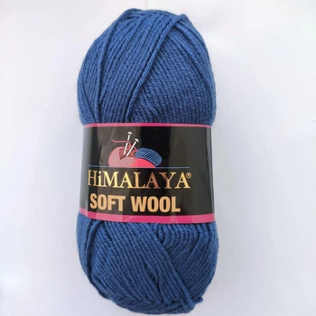 Пряжа Soft Wool Himalaya Турция 25% шерсть 75% акрил 100 г - 250 м цвет Темно-синий Спицы 4 мм