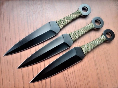 Ножі метальні (кунаї) посилені, комплект 3 в 1 GW 17865