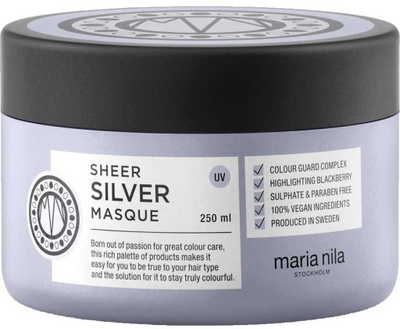 Маска для освітленого волосся Maria Nila Sheer Silver зволожуючо-поживна 250 мл (7391681036420)