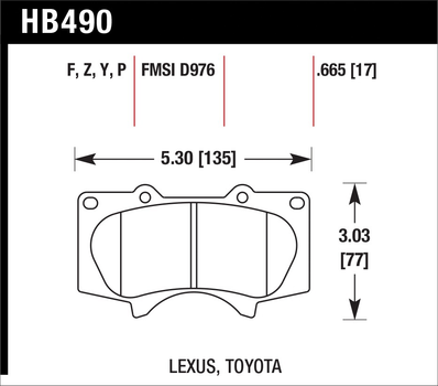 Колодки гальмові HAWK Perf.Ceramic PRADO/FJ/GX передні HB490Z.665
