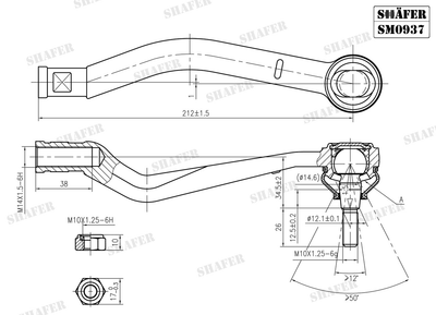 Рулевой наконечник Renault Dokker 12-, Lodgy 12-, Logan 04-, Sandero 06-, правый SM0937 Shafer