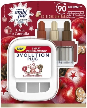 Elektryczny dyfuzor zapachowy z wkładem Ambi Pur 3Volution Apple Cinnamon 20 ml (8006540719817)