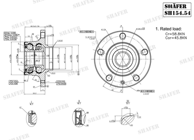 Ступиця задня VW, Golf V-VI, 04-, (D=32mm), ABS+, монт. ккт.+ SH154.54K Shafer