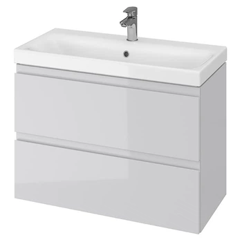 Тумба підвісна з умивальником Cersanit CET В07 Moduo Slim 80 см Сірий (UN509-045)