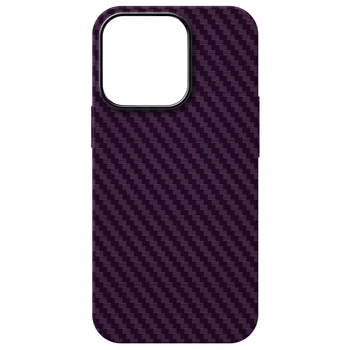 Карбоновый чехол для Apple iPhone 14 Pro, LikeCarbon MagCase, Фиолетовый, тонкий защитный чехол-панель с магнитом MagSafe, противоударный, ультратонкий, совместим с магнитными держателями и беспроводной зарядкой, ArmorStandart (ARM69204)