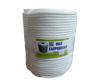 Фал капроновий плетений на котушці (100м) 6 мм