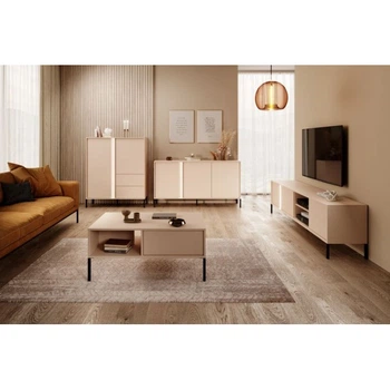 Стенка в гостиную Dast (Fast) - 2 Perfect Home Бежевый (Ламинированная ДСП) (4 предмета)