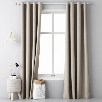 Готова штора Room99 Aura 140 х 250 см на люверсах (8362109020) бежева