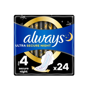 Прокладки Always Ultra квадро Secure Night 24 шт (8006540093764)