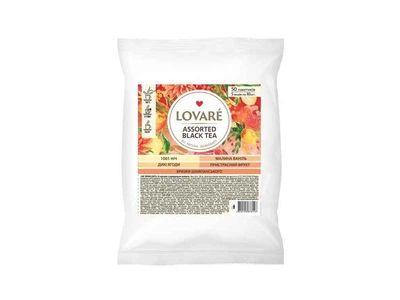 Чай пакетований чорний LOVARE 50 пакетиків асорті «Assorted black tea» прозор пакет