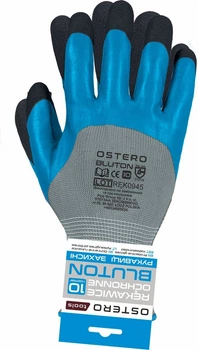 Перчатки защитные OSTER BLUTON "10" серо голубые