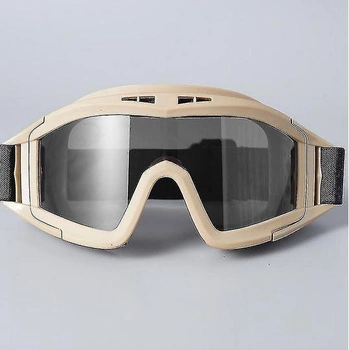 Защитные очки для страйкбола от ветра и пыли с 3-мя линзами Yellow