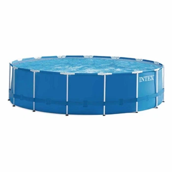 Круглый семейный каркасный бассейн Intex 28242 457 x 122 см из ПВХ на хомутах для дачи синий (21-9-28242-0 new)