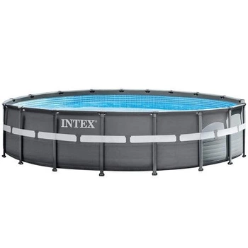 Круглый каркасный бассейн Intex 26330 549 x 132 см семейный из ПВХ серый (21-9-26330-0)