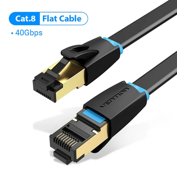 Патч-корд (плоский) кабель Vention Cat 8 RJ45 40Gbps 2000MHz Network Lan высокоскоростной 1,5 м (sv3713m015)