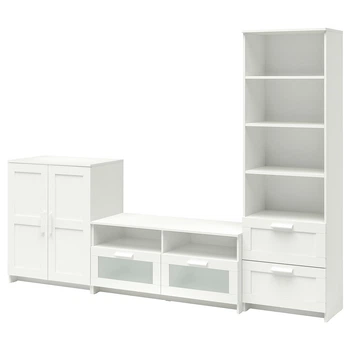 Тумба під телевізор IKEA BRIMNES БРІМНЕС, білий, 258x41x190 см, 891.843.31