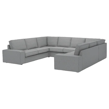 П-подібний диван IKEA KIVIK КІВІК, 6-місний, Tibbleby бежевий, сірий, 094.405.80