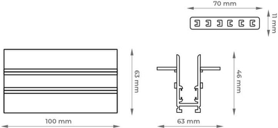 Szyna 1-fazowa magnetyczna podtynkowa DPM M-Line 1 m biała (MTL-R-1-W)