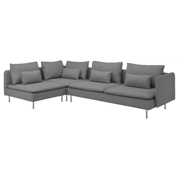 Кутовий диван IKEA SÖDERHAMN, 4-місний, з вікритою секцією, Сірий тонер, 194.520.73