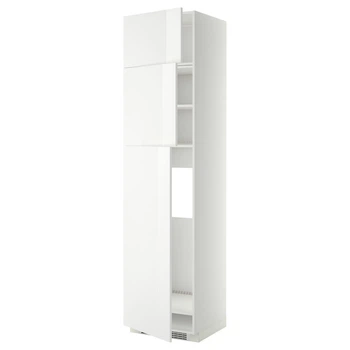 Висока шафа для холодиль IKEA METOD МЕТОД, 3 дверцят, білий, РІНГХУЛЬТ білий, 60х60х240 см, 994.661.94