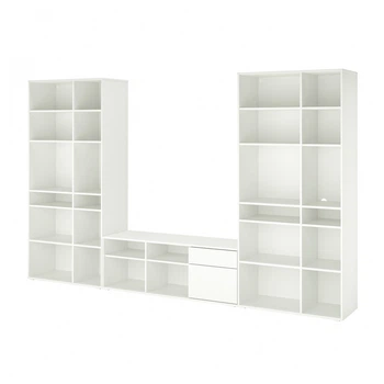Комбінація полиць IKEA TV VIHALS, білий, 337х37х200 см, 594.406.10