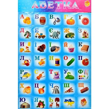Дитячий плакат "Азбука" 1144ATS на укр. мовою (Блакитний)