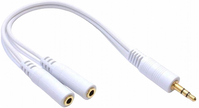 Adapter Lanberg Stereo Jack 3.5 mm - 2 x Stereo Jack 3.5 mm M/F White (AD-0024-W)