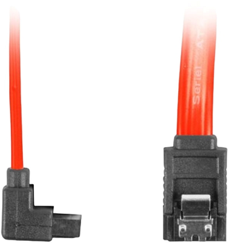 Kabel kątowy Lanberg SATA II metal clips F/F 1 m Red (CA-SASA-13CC-0100-R)