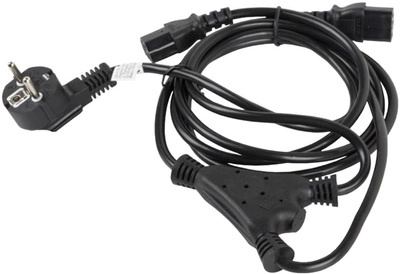 Kabel zasilający Lanberg CEE 7/7 - 2 x IEC-C13 1.8 m Black (CA-C13C-13CC-0018-BK)